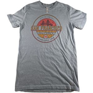 San Francisco California Graphic Tee City by the Bay Shirt Size S Gray